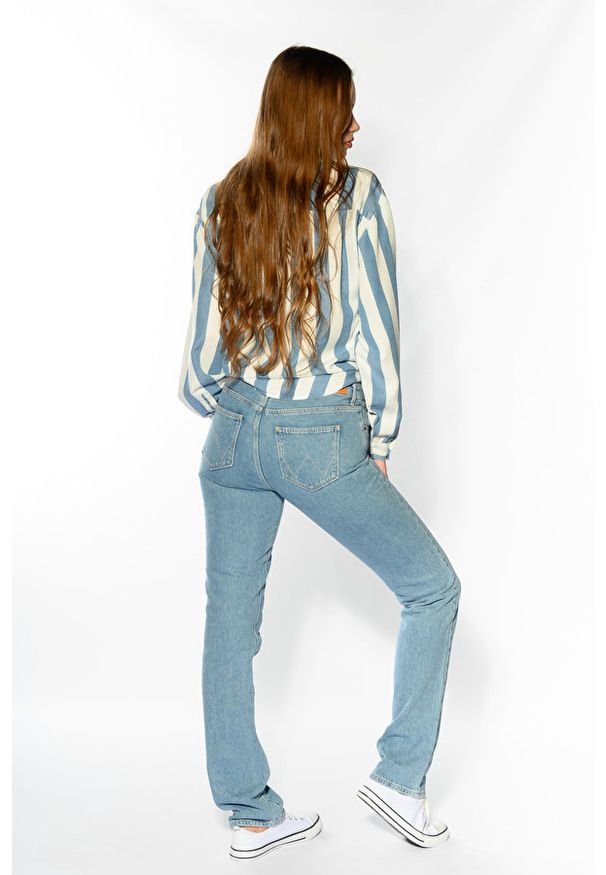 Wrangler - WRANGLER STRAIGHT DAMSKIE SPODNIE JEANSOWE STONEWASH W28TBG96V