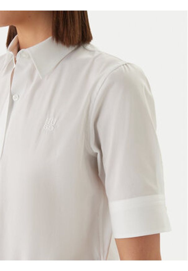 Hugo - HUGO Koszula 50540156 Biały Regular Fit. Kolor: biały. Materiał: bawełna