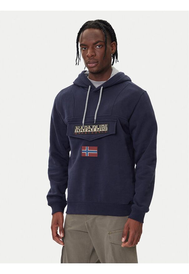 Napapijri Bluza Burgee Wint 4 NP0A892T Granatowy Regular Fit. Kolor: niebieski. Materiał: bawełna