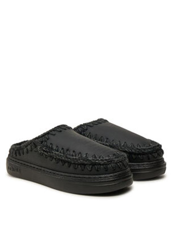 Mou Kapcie Eskimo Bold Clog FW411010B Czarny. Kolor: czarny. Materiał: skóra