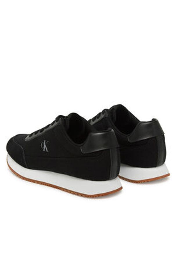 Calvin Klein Jeans Sneakersy Retro Runner Low Laceup Canvas YW0YW01888 Czarny. Kolor: czarny. Materiał: materiał