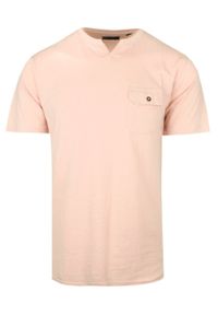 Męski T-Shirt (Koszulka) - Brave Soul - Morelowy z Kieszonką. Okazja: na co dzień. Kolor: pomarańczowy. Materiał: bawełna. Sezon: lato, wiosna. Styl: casual #1