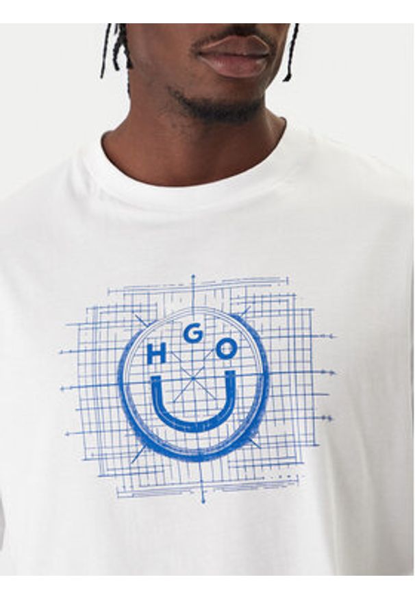Hugo - HUGO T-Shirt Namerix 50554350 Biały Regular Fit. Kolor: biały. Materiał: bawełna