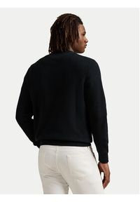 Polo Ralph Lauren Sweter 710918163508 Czarny Regular Fit. Typ kołnierza: polo. Kolor: czarny. Materiał: bawełna #4