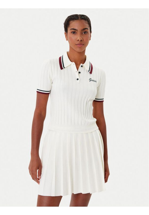 Guess Sweter V5BP04 Z1152 Biały Regular Fit. Kolor: biały. Materiał: akryl