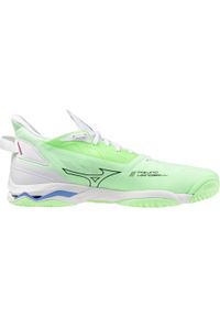 Buty halowe Mizuno Wave Mirage. Kolor: zielony, czarny, wielokolorowy. Materiał: skóra, materiał, syntetyk. Model: Mizuno Wave. Sport: piłka ręczna #1