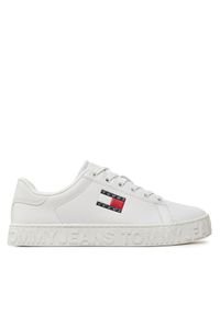 Tommy Jeans Sneakersy Tjw Logo Outsole Sneaker Ess EN0EN02703 Biały. Kolor: biały. Materiał: skóra