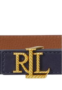 Lauren Ralph Lauren - LAUREN RALPH LAUREN Pasek Damski Logo Reversible Embossed Skinny Belt 412959135002 Granatowy. Kolor: niebieski. Materiał: skóra