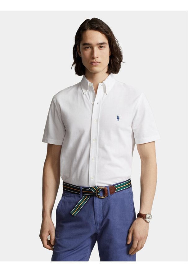 Polo Ralph Lauren Koszula 710798291002 Biały Slim Fit. Typ kołnierza: polo. Kolor: biały. Materiał: bawełna