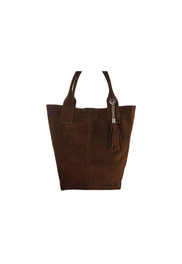 Barberini's - Shopper bag skórzany BARBERINI'S brązowy 375/8-6. Kolor: brązowy. Materiał: skórzane. Styl: elegancki