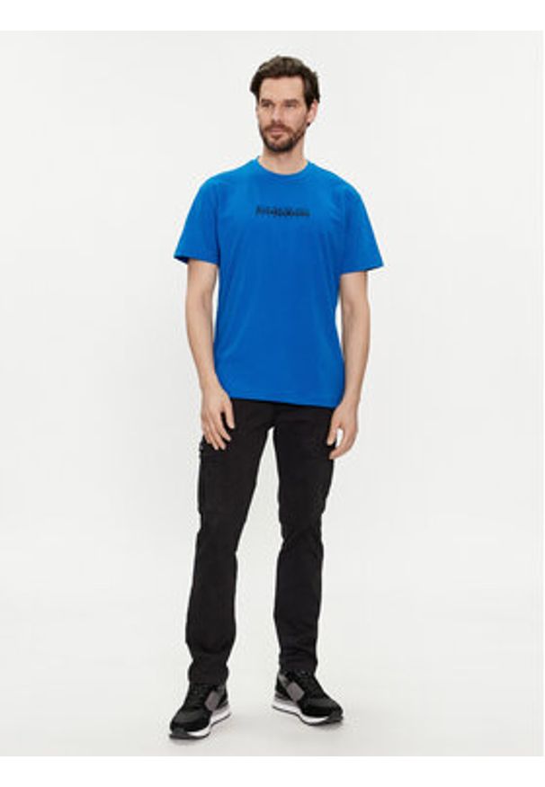 Napapijri T-Shirt NP0A4H8S Niebieski Regular Fit. Kolor: niebieski. Materiał: bawełna