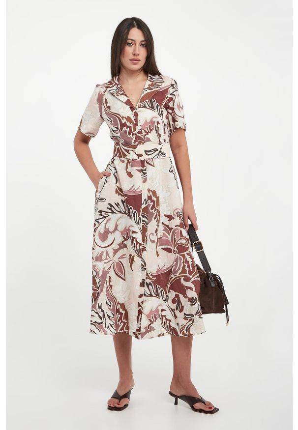 Marella Sport - Sukienka szmizjerka lniana Pacche MARELLA SPORT. Materiał: len. Typ sukienki: szmizjerki, sportowe. Styl: sportowy