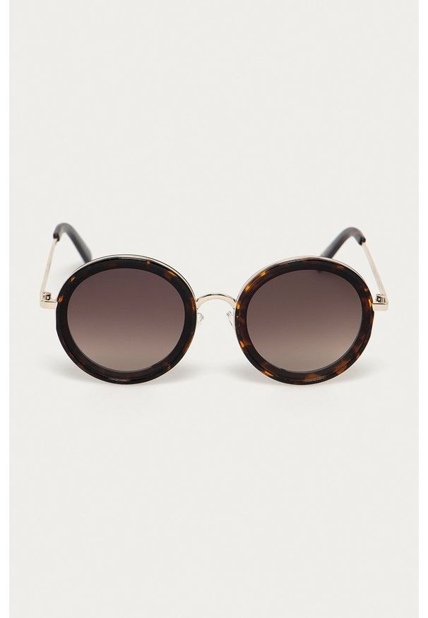 Guess - Okulary przeciwsłoneczne. Kształt: okrągłe. Kolor: brązowy