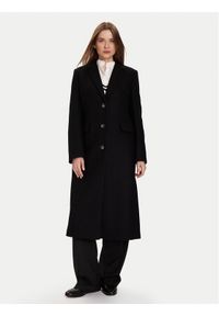 TOMMY HILFIGER - Tommy Hilfiger Płaszcz wełniany Classic WW0WW47445 Czarny Regular Fit. Kolor: czarny. Materiał: wełna