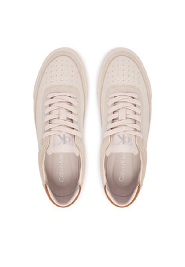 Calvin Klein Sneakersy Basket Lace Up Pro Lth Mix Mg YW0YW01987 Beżowy. Kolor: beżowy. Materiał: skóra