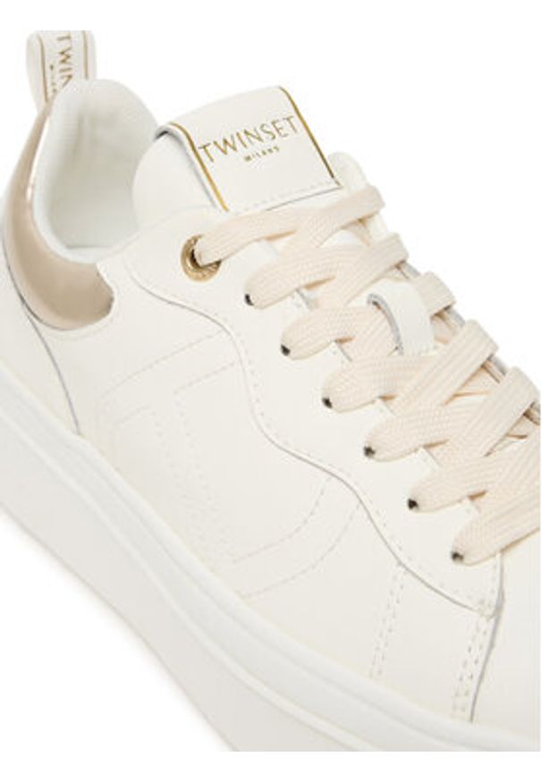 TwinSet - TWINSET Sneakersy 252TCP024 Biały. Kolor: biały. Materiał: skóra