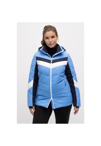ULLA POPKEN - Damskie Kurtka narciarska nieprzemakalna fartuch śnieżny dwukierunkowy suwak. Kolekcja: plus size. Kolor: turkusowy, niebieski, wielokolorowy. Materiał: poliester, materiał. Sezon: zima. Sport: narciarstwo #1