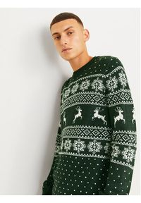 Jack & Jones - Jack&Jones Sweter Xmas Gabriel 12266118 Zielony Regular Fit. Kolor: zielony. Materiał: syntetyk #6