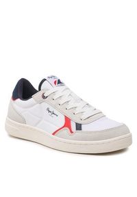 Pepe Jeans Sneakersy Kore Vintage M PMS30900 Biały. Kolor: biały. Materiał: zamsz, skóra #5