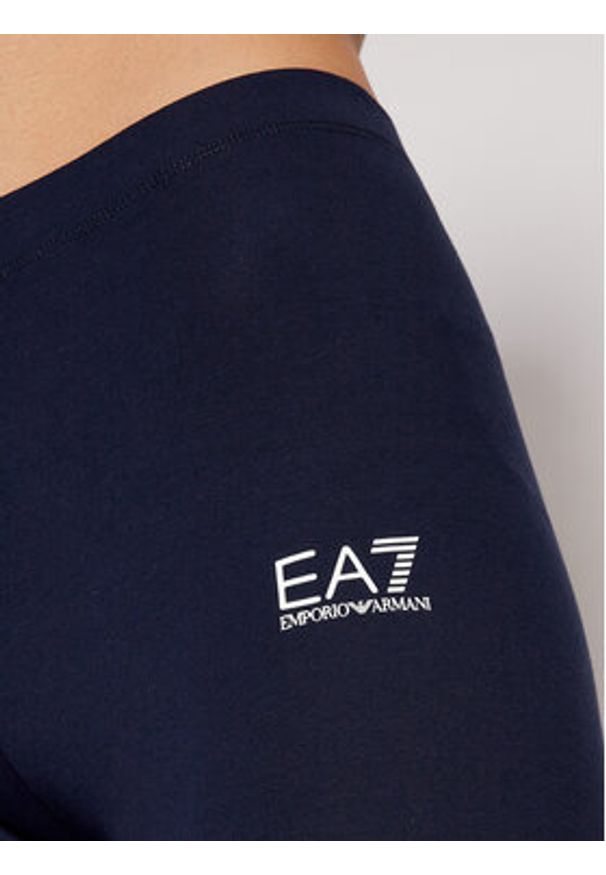 EA7 Emporio Armani Legginsy 8NTP63 TJ01Z 1554 Granatowy Slim Fit. Kolor: niebieski. Materiał: bawełna