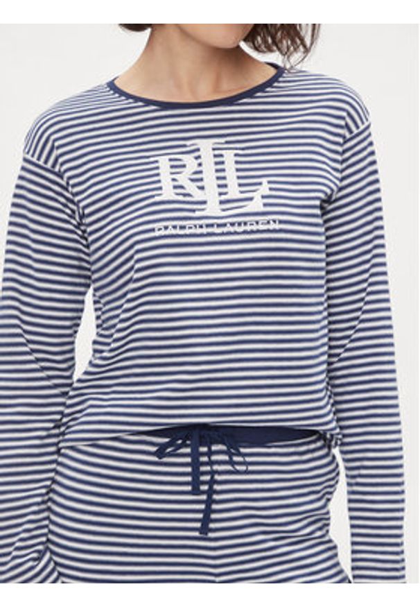 Lauren Ralph Lauren Piżama ILN92311 Granatowy Regular Fit. Kolor: niebieski. Materiał: bawełna, wiskoza