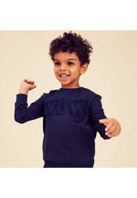 DOMYOS - Bluza dziecięca Domyos Basic. Kolor: niebieski. Materiał: materiał, poliester, elastan, bawełna