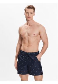 TOMMY HILFIGER - Tommy Hilfiger Szorty kąpielowe UM0UM02792 Granatowy Slim Fit. Kolor: niebieski. Materiał: syntetyk