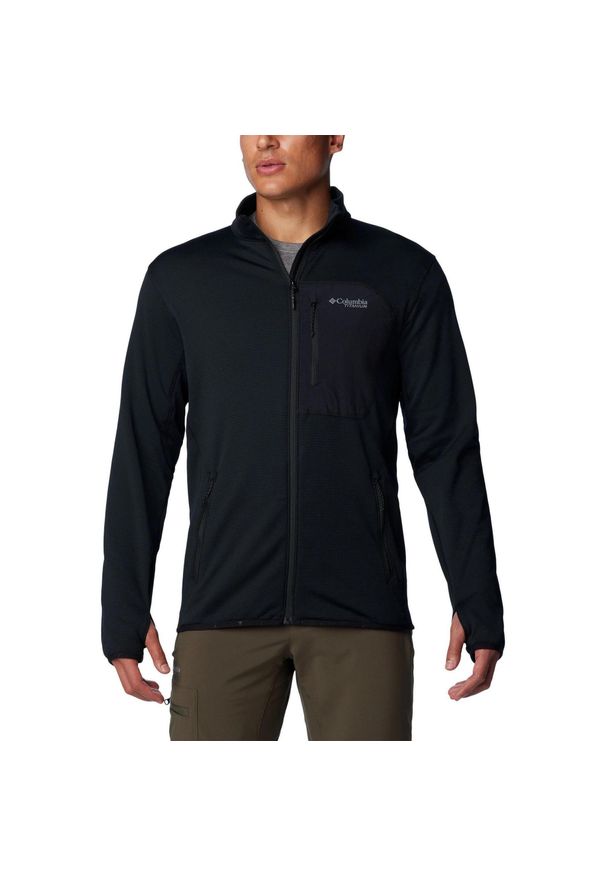 columbia - Polarowy sweter męski Columbia Triple Canyon Grid Fleece Full Zip. Kolor: czarny. Materiał: poliester, elastan