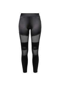 Legginsy damskie Urban Classics shiny tech mesh. Kolor: czarny. Materiał: mesh #1