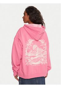 Roxy Bluza Lineup ERJFT05016 Różowy Oversize. Kolor: różowy. Materiał: bawełna