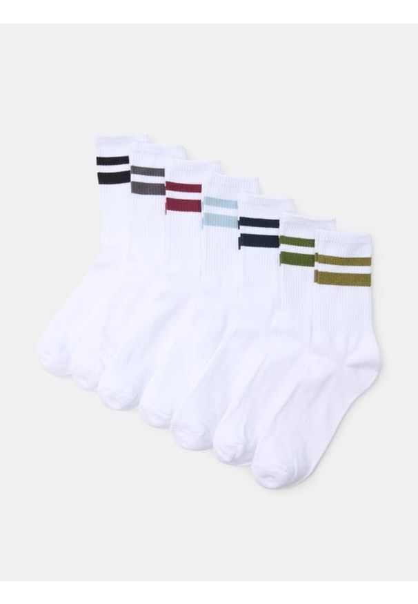 Sinsay - Bawełniane skarpetki 7 pack - wielobarwny. Materiał: bawełna