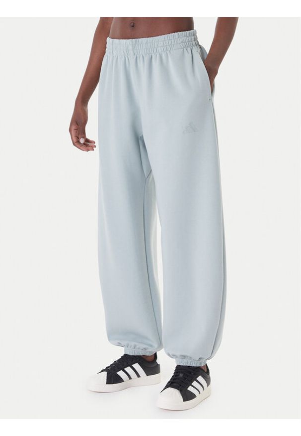 Adidas - adidas Spodnie dresowe Soft Lux KA7018 Zielony Loose Fit. Kolor: zielony. Materiał: syntetyk