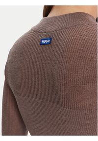 Hugo - HUGO Sweter Slumy_B 50543045 Beżowy Slim Fit. Kolor: beżowy. Materiał: wiskoza #4