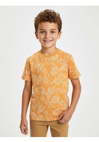 Sinsay - Koszulka we wzór roślinny - pomarańczowy. Kolor: pomarańczowy #1