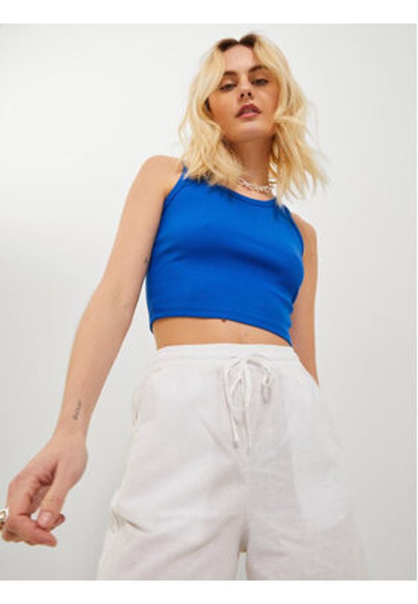 JJXX Top Fallon 12200401 Granatowy Slim Fit. Kolor: niebieski. Materiał: bawełna