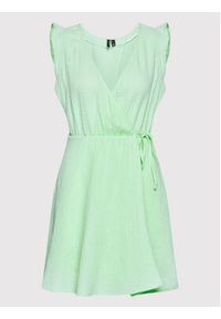 Vero Moda Sukienka codzienna Natali 10263273 Zielony Regular Fit. Okazja: na co dzień. Kolor: zielony. Materiał: bawełna. Typ sukienki: proste. Styl: casual #4