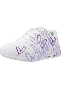 skechers - Tenisówki Skechers Model Uno Lite Kolor Biały. Kolor: biały, fioletowy, wielokolorowy. Materiał: syntetyk, tkanina, materiał