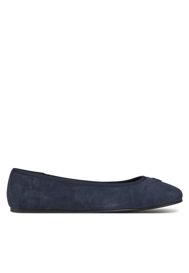 TOMMY HILFIGER - Tommy Hilfiger Baleriny Th Hardware Suede Ballerina FW0FW08655 Granatowy. Kolor: niebieski. Materiał: zamsz, skóra