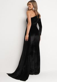 Born2be - Czarna Asymetryczna Sukienka Maxi na Jedno Ramie Wistel. Kolor: czarny. Typ sukienki: asymetryczne. Długość: maxi #6
