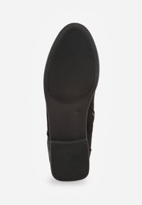 Renee - Czarne Botki VICES z Ażurowymi Zdobieniami w Stylu Retro Limoni. Okazja: na co dzień. Zapięcie: sznurówki. Kolor: czarny. Materiał: jeans. Szerokość cholewki: normalna. Wzór: ażurowy, aplikacja. Styl: retro #4