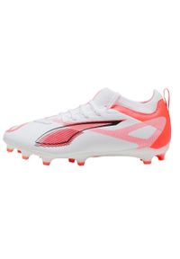 Puma - Buty Piłkarskie Ultra 5 Match Firm Ground Dla Dzieci I Młodzieży. Kolor: pomarańczowy, biały, wielokolorowy, żółty. Sport: piłka nożna