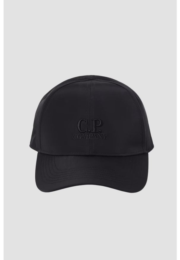 C.P. Company - C.P. COMPANY Czarna męska czapka z daszkiem oraz goglami. Kolor: czarny