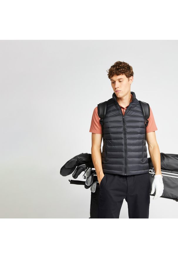 INESIS - Kamizelka do golfa męska Inesis MW500 puchowa. Typ kołnierza: golf. Materiał: puch. Długość rękawa: bez rękawów. Sport: golf