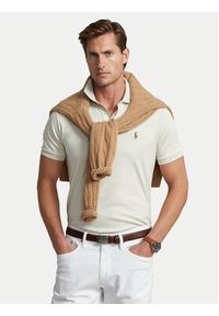 Polo Ralph Lauren Polo 710713130002 Écru Custom Slim Fit. Typ kołnierza: polo. Kolor: kremowy. Materiał: bawełna #4