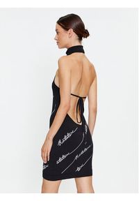 ROTATE Sukienka dzianinowa Sequin Logo 110112100 Czarny Slim Fit. Kolor: czarny. Materiał: bawełna