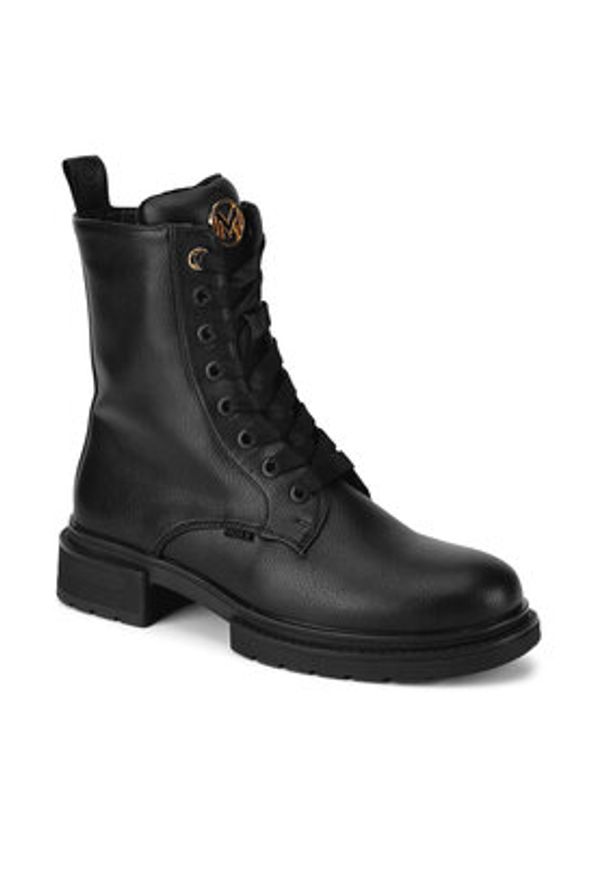 MEXX Trzewiki MI001712343W Czarny. Kolor: czarny. Materiał: skóra