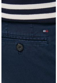 TOMMY HILFIGER - Tommy Hilfiger spodnie z domieszką lnu kolor granatowy w fasonie chinos. Kolor: niebieski. Materiał: len #4