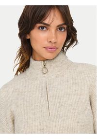 only - ONLY Sweter Tokyo 15317865 Beżowy Standard Fit. Kolor: beżowy. Materiał: syntetyk #6
