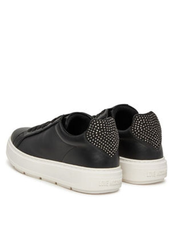 Love Moschino - LOVE MOSCHINO Sneakersy JA15184G1MIAC00A Czarny. Kolor: czarny. Materiał: skóra