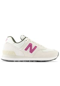 Buty New Balance WL574TW2 - beżowe. Okazja: na co dzień. Kolor: beżowy. Materiał: guma, skóra, zamsz, materiał, syntetyk. Szerokość cholewki: normalna. Model: New Balance 574